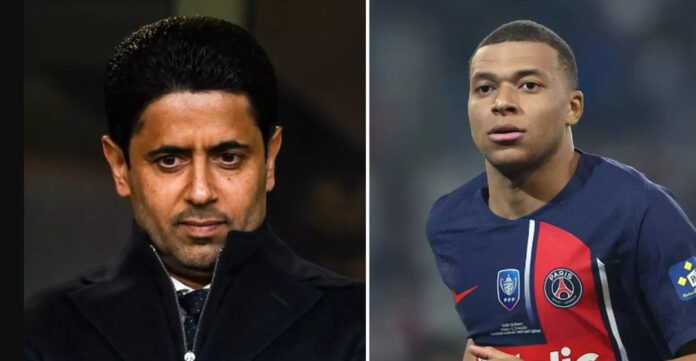 Nasser Al-Khelaifi og Kylian Mbappe